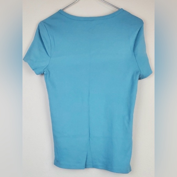 Time and Tru Tops - Time and Tru Women’s Short Sleeve T-Shirt Top Blue Size XL Casual Basic Tee
